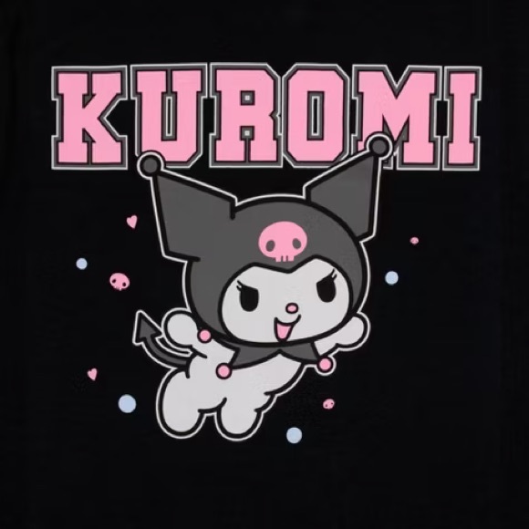 Kuromi Navy Blue Short Sleeve Graphic T-Shirt - Picture 2 of 6